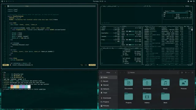 Agentuity.theme: Neovim, terminal, btop and Files