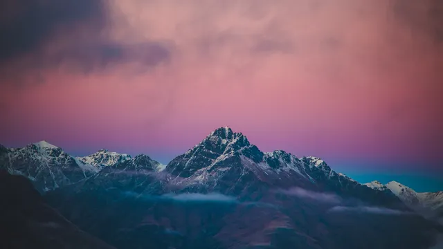 Alpenglow wallpaper: purple peak