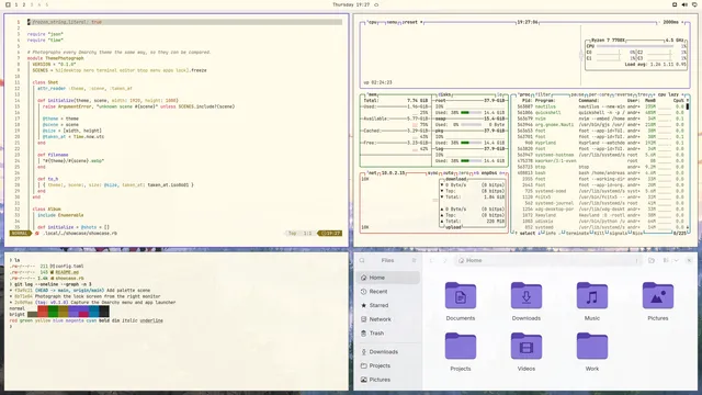 Alucard: Neovim, terminal, btop and Files