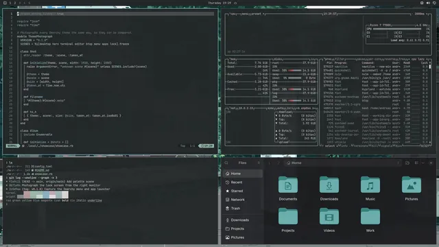 Amekoji: Neovim, terminal, btop and Files