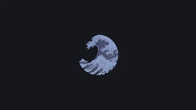 Amethyst wallpaper: minimalist great wave