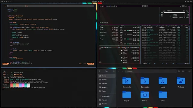 Arc Raiders: Neovim, terminal, btop and Files