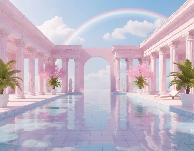 Archwave wallpaper: rainbow columns