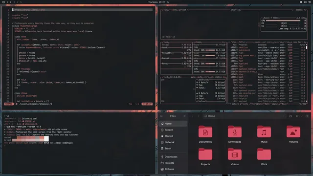 Artzen: Neovim, terminal, btop and Files
