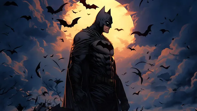 Batman wallpaper: moonlit swarm