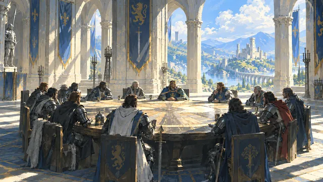Camelot wallpaper: round table