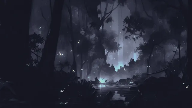 Catppuccin Mocha Dark wallpaper: dark forest