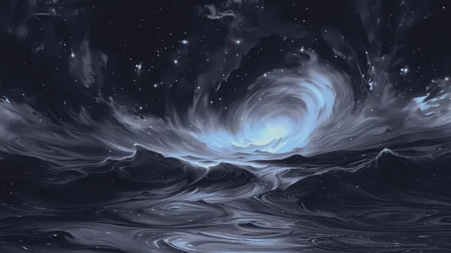 Catppuccin Mocha Dark wallpaper: galaxy waves