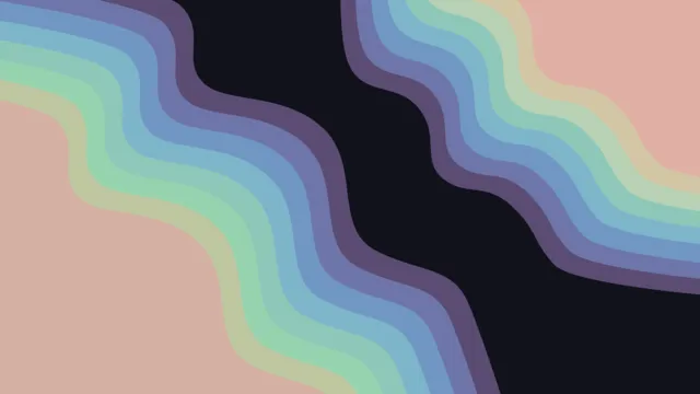 Catppuccin Mocha wallpaper: colored waves