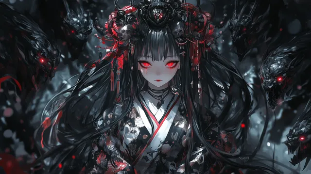Cherry Noir wallpaper: halloween scene illustration