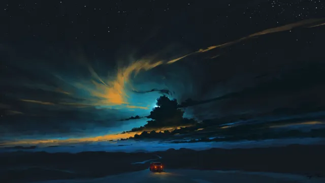Cobalt2 wallpaper: a car driving on a road at night