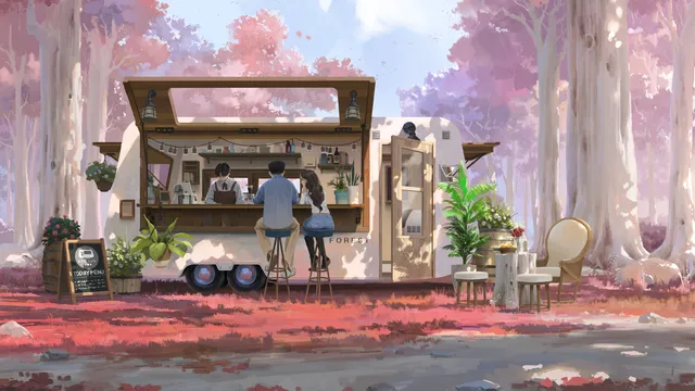 Coffee Day wallpaper: blossom cafe