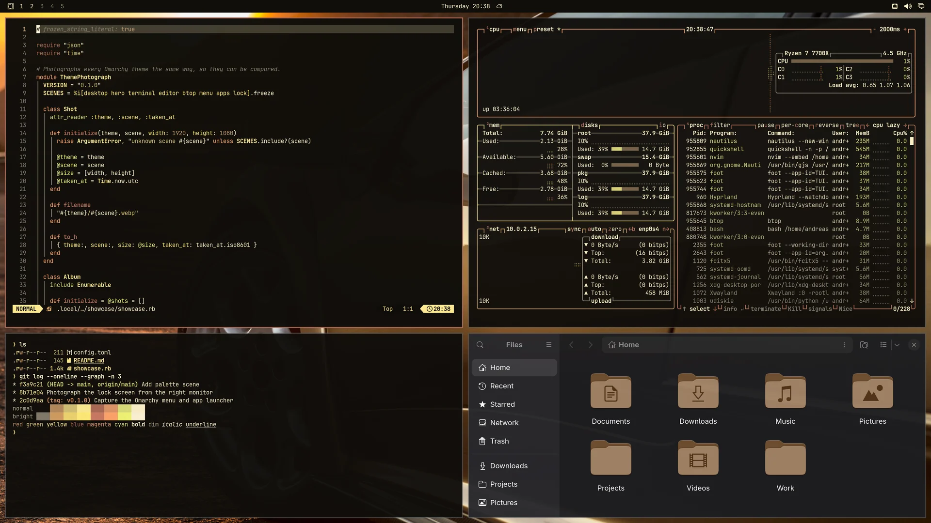Diablo Dreams: Neovim, terminal, btop and Files