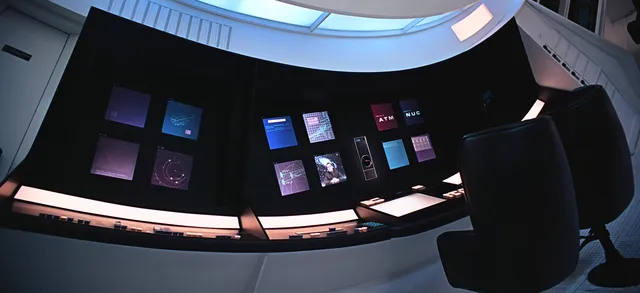 Discovery One wallpaper: movie hal console wide
