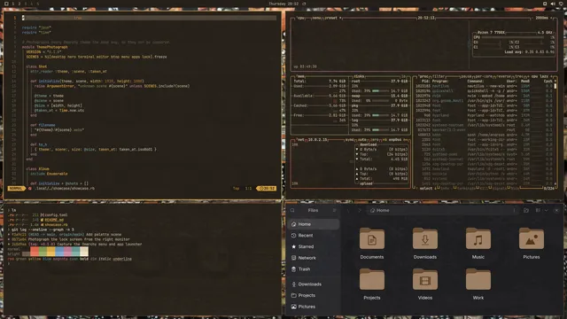 Ethiopia: Neovim, terminal, btop and Files