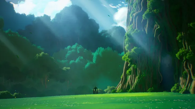 Evergreen wallpaper: giant tree