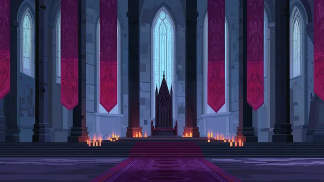 Flat Dracula wallpaper: vampire throne