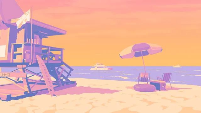 Florida Man wallpaper: lifeguard dusk