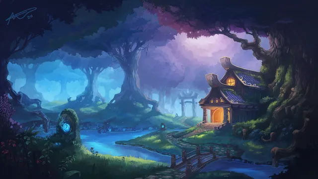 Forest Night wallpaper: mesmeric forest