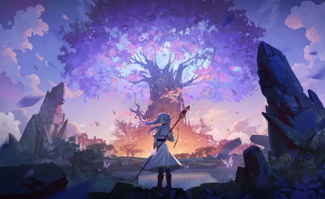 Frieren wallpaper: floresta eterna