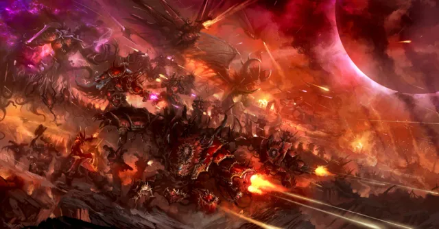Grimdark Solarized wallpaper: red moon war