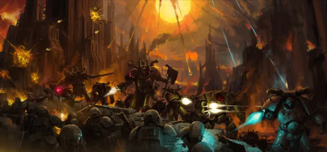 Grimdark Solarized wallpaper: firestorm siege