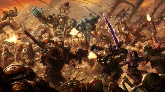 Grimdark Solarized wallpaper: crusade melee