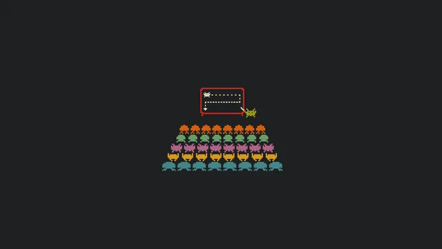 Gruberdark Tsoding wallpaper: teach invaders gruvbox