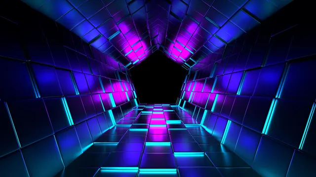 Hex wallpaper: neon tunnel