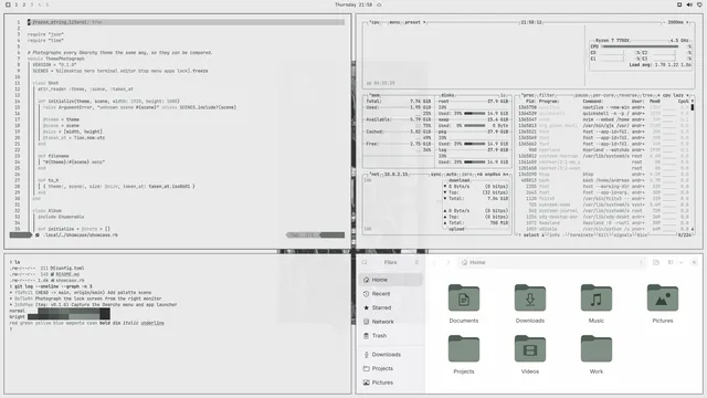 Latch: Neovim, terminal, btop and Files