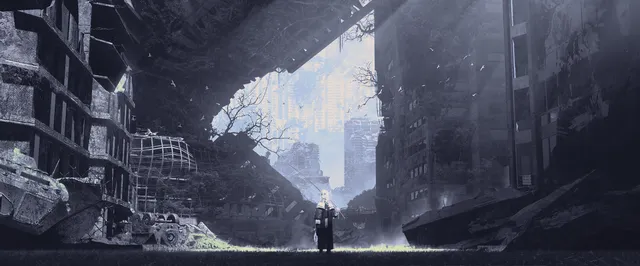 Lavender wallpaper: desolate city 2