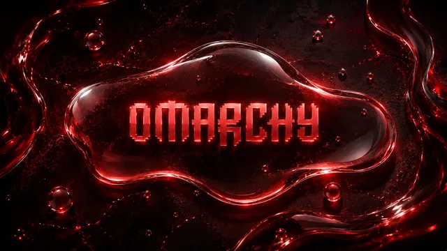 Liquid Glass wallpaper: omarchy crimson