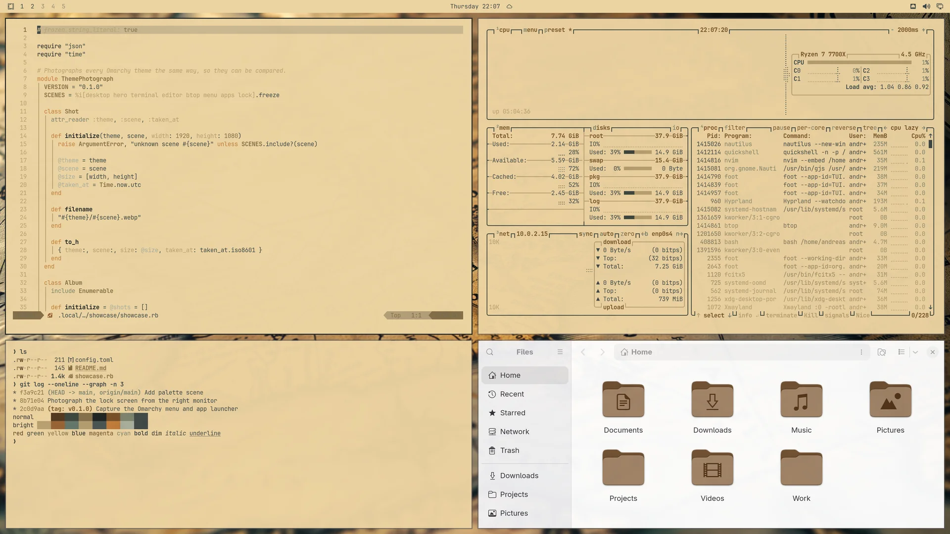 Map Quest: Neovim, terminal, btop and Files