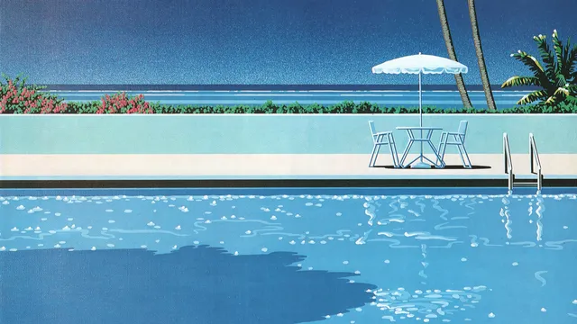 Nagai Poolside wallpaper: summer mirage