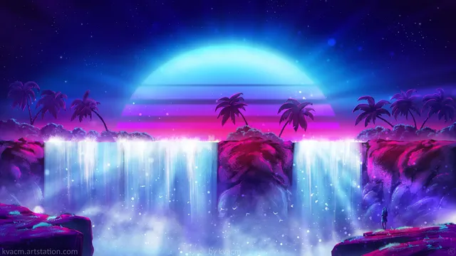 Neon Dusk wallpaper: neon falls