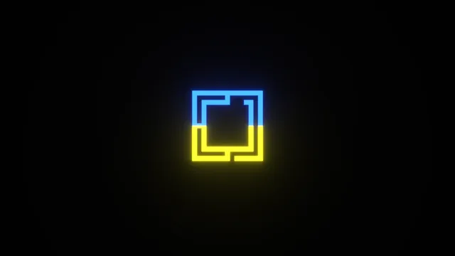 Neon Glow wallpaper: blue yellow logo 4k