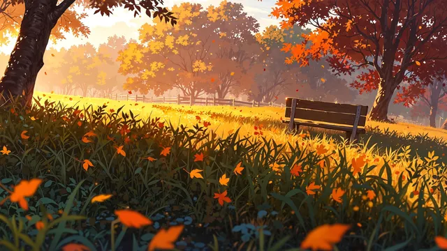 Ochre wallpaper: cozy fall wallpaper 3840x2160 peaceful meadow warm tones 28162
