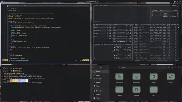 Omarchy Mac Transparent: Neovim, terminal, btop and Files
