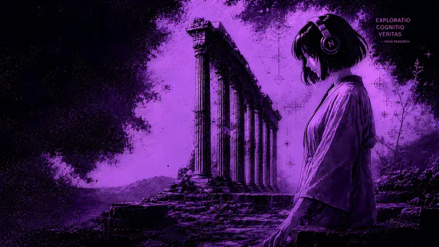 Omarchy Nous Research Purple wallpaper: veritas