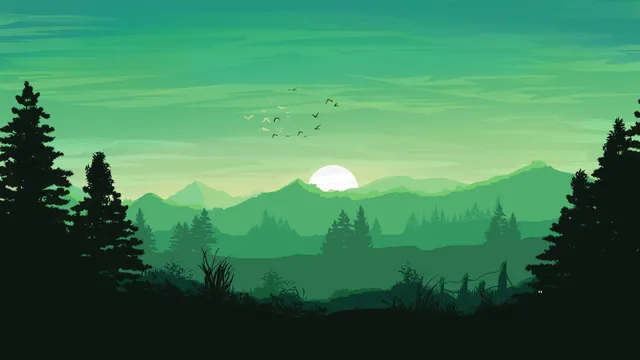 Osaka Jade wallpaper: mountain moon
