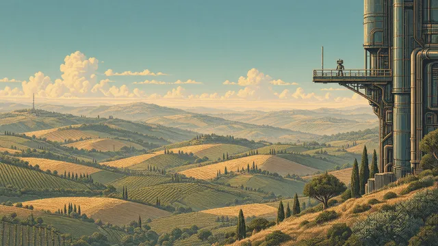 Outpost wallpaper: rolling hills