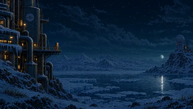 Outpost wallpaper: tundra night