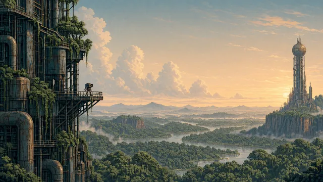 Outpost wallpaper: forest dawn