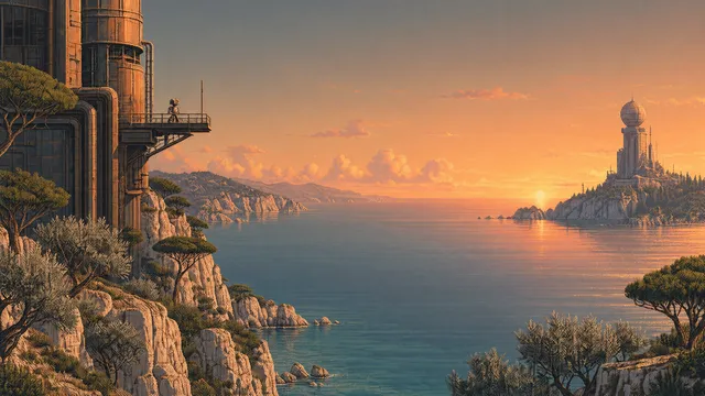 Outpost wallpaper: mediterranean sunset