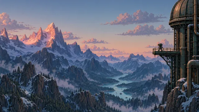 Outpost wallpaper: alpine dawn