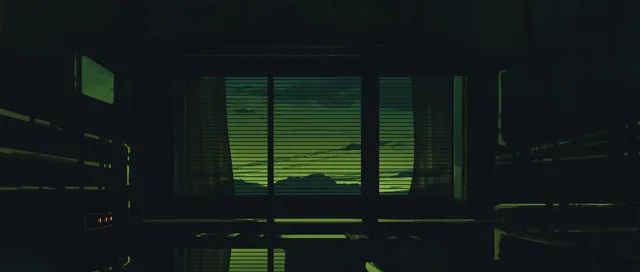 Phosphor Os wallpaper: night window