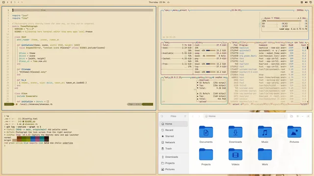 Pinup: Neovim, terminal, btop and Files