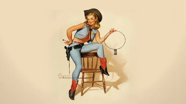 Pinup wallpaper: cowgirl loop