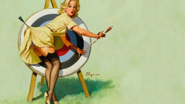 Pinup wallpaper: target belle