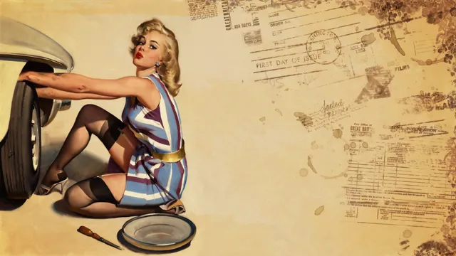 Pinup wallpaper: roadside map
